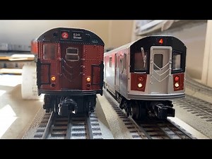 MTH Subway: MTA NYCT 4-Car Redbird R21 (2) Express Train and 5-Car R142A (4) Express Train Action