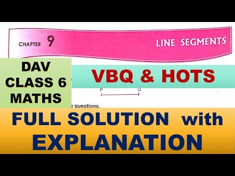 LINE SEGMENTS | DAV CLASS 6 MATHS CHAPTER 9 HOTS | MATHS SOLUTION | FULL SOLUTION