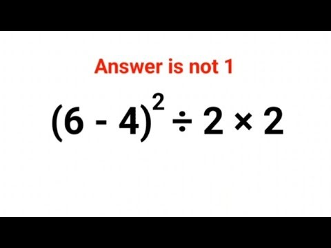 (6 - 4)^2 ÷ 2 × 2 The answer is not 1. Many got it wrong! Ukraine Math Test #math #percent #ukraine