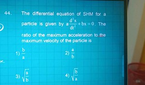 The differential equation of SHM for a particle is given by a \... | Filo