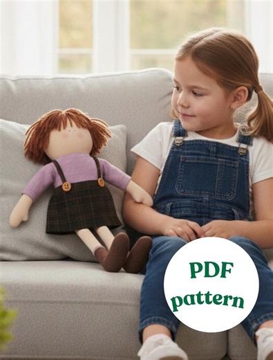Handmade Doll Pattern & Master Class PDF — “ellie” Textile Doll (35 Cm) - Etsy