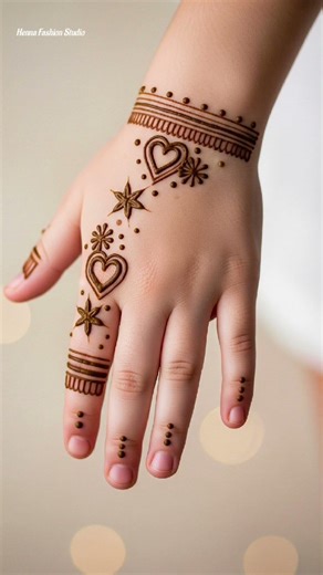 Easy Kids Mehndi Design 👧🌿 | Simple & Cute Henna Art #Shorts #kidsmehndi #henna