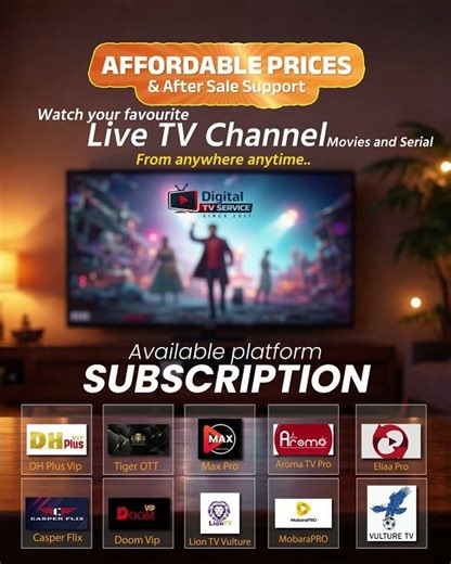 DH Plus VIP Tiger OTT Doom VIP Lion TV Vulture Max Pro Aroma TV Pro Casper Filx Eliaa Pro