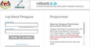 HRMIS 2.0: Login Sistem Pengurusan Maklumat Sumber Manusia