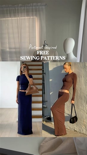 VIKTORIA CAMPBELL on Instagram: "Two piece set in Jersey Free Sewing Pattern from Unfettered patterns✨ 🔍 you can find this pattern by searching #1049 on the unfetteredpatterns.wordpress.com This pattern gives you a great foundation, and you can tweak it to match your style perfectly! The pictures are from Pinterest and serve as inspiration only🫶 #freesewingpattern #freepatterns #sewingblog"
