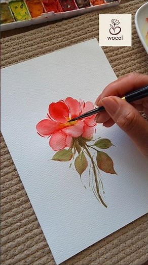 Easy watercolor flower painting | Easy painting for beginners #wocol