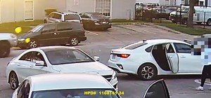 The Houston Police Department’s Robbery Division needs the public's assistance identifying the suspect responsible for an aggravated robbery. On Saturday, August 3, 2024 at around 7:30 pm, the complainant was delivering food to an apartment complex, located at the 10300 block of Sandpiper, in Houston, Texas. The complainant stated that she exited her vehicle to enter the security code into the gate keypad. As the complainant was away entering the code, a white four door sedan pulled into the par