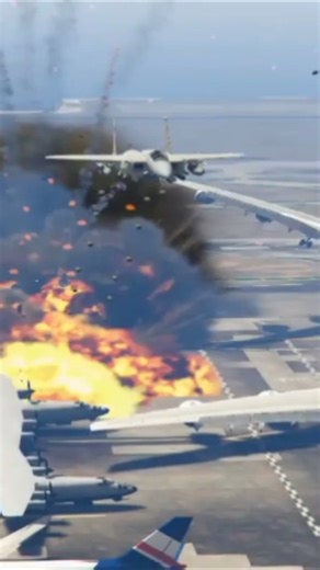 F-15E Combat Fighter Jet Powerful Airstrike On Military & International airport Gta5