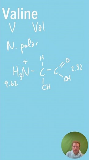 The EASIEST way to draw Valine (Val, V) - draw it at pH 1! | Non-Polar AA Short