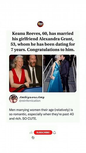 💍 Keanu Reeves, 60, marries Alexandra Grant, 53, after 7 years of dating#shorts