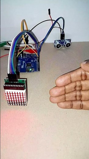Arduino Proximity Sensor with 8x8 LED Matrix and Buzzer | Step-by-Step Tutorial