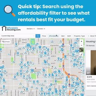 Quick tip: use our helpful affordability filter! The map will show different colors for each listing, so you can find rentals that fit your budget. If you have a Section 8 voucher, type in your voucher size to check if you are eligible for each rental based on size and price.  Don't forget to use this useful tool next time you do a rental search on AffordableHousing.com!  #AffordabilityFilter #Section8Housing #PersonalizedSearch | AffordableHousing.com | Facebook