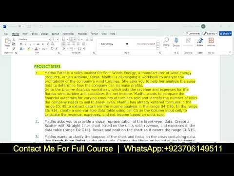 Excel Module 8 End of Module Project 1 Four Winds Energy | NP_EX365_2021_EOM8-1 | #ExcelModule8