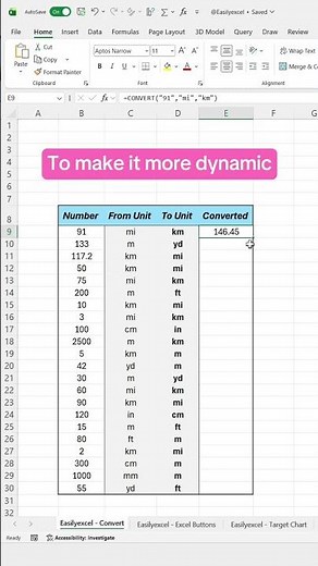 How to convert units in Excel! #excel #excelformula #spreadsheets