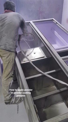 how to apply powder in powder coating process #powdercoat