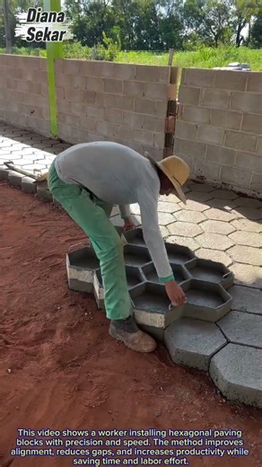 Fast Hexagonal Paver Installation Technique | Boost Work Productivity