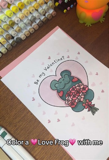 FREE printable of cute love frogs just for you ✨ Comment with “🐸💗” and I will send you the link. Happy Valentines 🎀 #cozyvibes #colortok #lovefrogs #freecolorings #colorwithme🌸