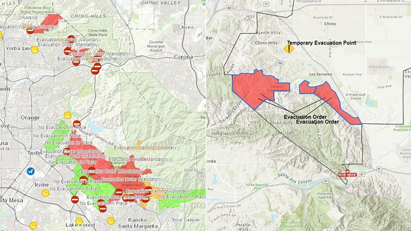 Firefighters light back fire to protect Chino Hills from Blue Ridge Fire
