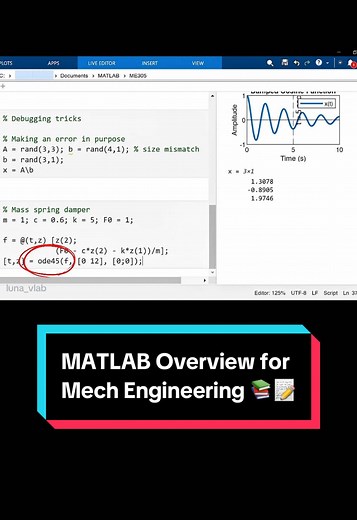 Quick MATLAB Overview for Mechanical Engineering Students