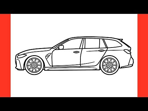 How to draw a BMW M3 COMPETITION Touring 2023 easy / drawing bmw m3 g81 step by step