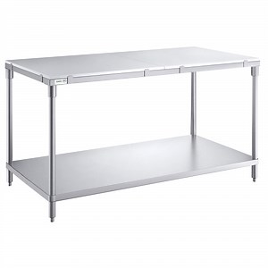 Regency 30" x 60" 14-Gauge 304 Stainless Steel Poly Top Table with 3/4" Thick Poly Top and Undershelf