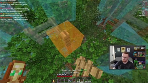 Building Custom Trees in Hardcore Minecraft Day 11,700