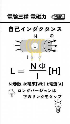 【電験三種】絶対覚えて！理論の公式 自己インダクタンス #電験三種 #暗記カード #インダクタンス