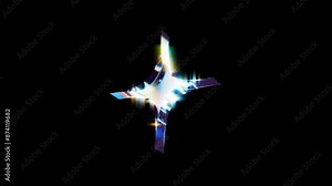 Glass star geometry 3D. Video 3D animation of the appearance and disappearance of a star. Video transition and footage.