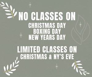 Our yoga/pilates classes run as normal except NO classes on the public holidays and limited classes on Christmas Eve (8am and 4pm class only) and New Year's Eve (8am class only) - check online for latest class schedule. Thank you to our community for another year of practice on the mats - we hope you can take time out to reflect on your yoga/wellness journey this year and give yourself some gratitude for making time for yourself. The Bonfire yoga team wishes you all a wonderful holiday season an