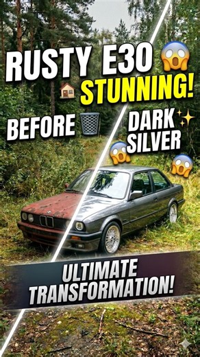 🩶 Rusty BMW E30 Restored to Stunning Dark Silver! 😱✨ | #shorts