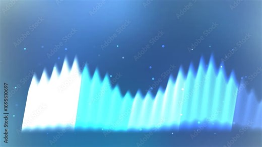 Dynamic Waveform Visualizing Audio Signal with Motion and Vibrant Colors in a Dark Environment from a Front Viewpoint