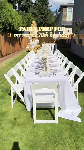 Chic White and Gold Party Prep for 70th Birthday