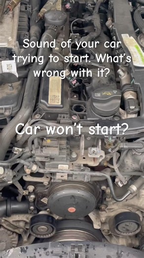 ASMR car engine trying to start sound. Seized engine Mercedes diesel binding intermittently turns