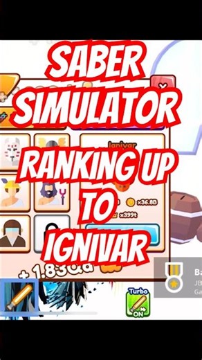 Saber simulator ranking up to ignivar! #sabersimulator #sabersim #roblox