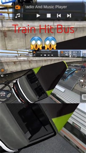 Train Hit Bus Fly in air 😱😱#shorts #short #viral #trending #youtube #gaming #bus #train #accident