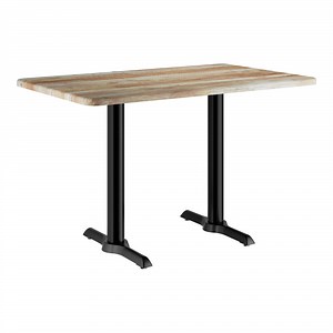 Lancaster Table & Seating 30" x 48" Rectangular Thermo-Formed MDF Standard Height Table with Barnwood Finish