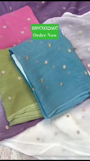 Party wear shaded fabric with trending color and small beautiful sequence butti all over on saree.