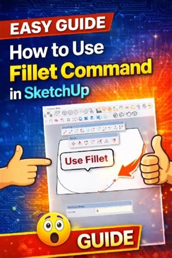 SketchUp tips || SketchUp Fillet Command Tutorial | Easy Rounded Corners Trick #shorts #howto #reels