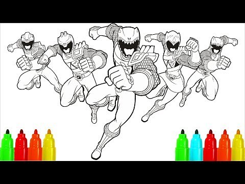 Power Rangers Dino Charge Coloring Pages | Colouring Pages for Kids with Colored Markers