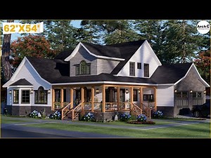 [Basement] 2-Story Cottage Home Design | 5 Bedroom Floor Plan with Huge Attic Potential