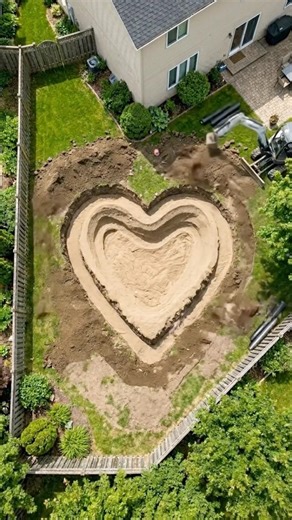 I Built a Heart-Shaped Pool as a Surprise ❤️ #construction #shorts
