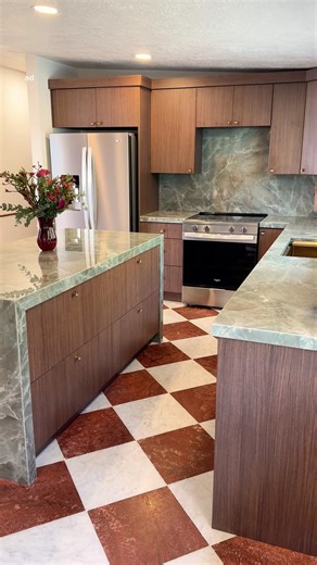 before and after of our kitchen✨ hot take, we love it! 😍 #kitchentransformation #beforeandafter