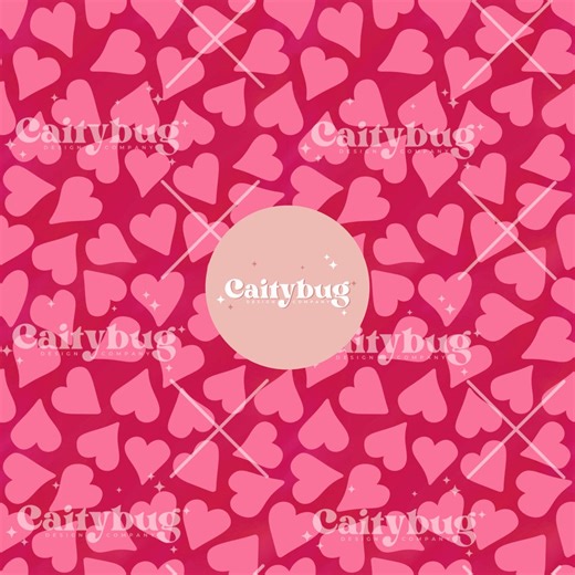 Pink Hearts Seamless Repeating Pattern - Fabric Design for Sublimation - Valentine's Day Trendy Original Art - Etsy