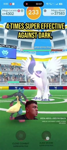 mega absol vs mega Lucario 🔥#pokemon #pokemongo #viralshort