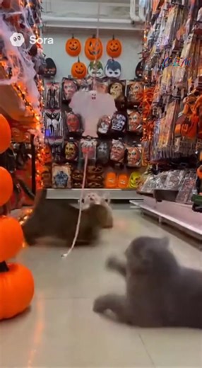 #halloween2025 #cat #Scaryfun #scared #ghost | Furball Funnies