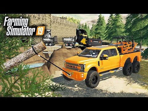 FS19- WINCHING TREES WITH MY $120,000 TRUCK | OVERKILL F-550 FROM ROLLIN COAL CUSTOMS