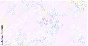 4K looping dark multicolor video sample with artificial intelligence concept. Shining colorful animation with AI shapes. Film for big data presentations. 4096 x 2160, 30 fps.