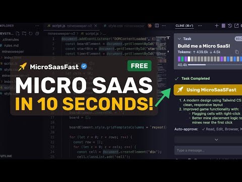 MicroSaaSFast + Windsurf, Cursor, Cline: EASILY CREATE Profitable MicroSaaS in SECONDS with AI!