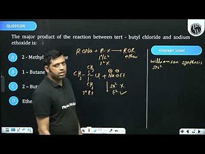 The major product of the reaction between tert - butyl chloride and sodium ethoxide is: ....