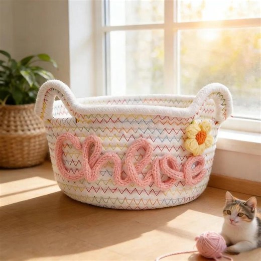 Personalized Pet Toy Storage Basket, Custom Name Dog/cat Treat, Pets Toy Organizer Bin - Etsy